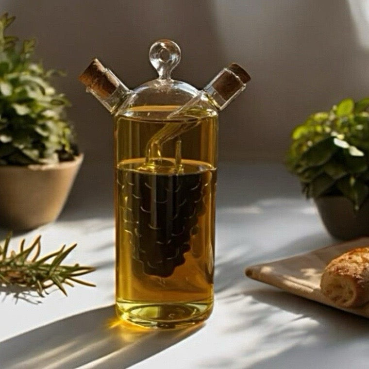 Glass Olive Oil and Balsamic Vinegar Bottle