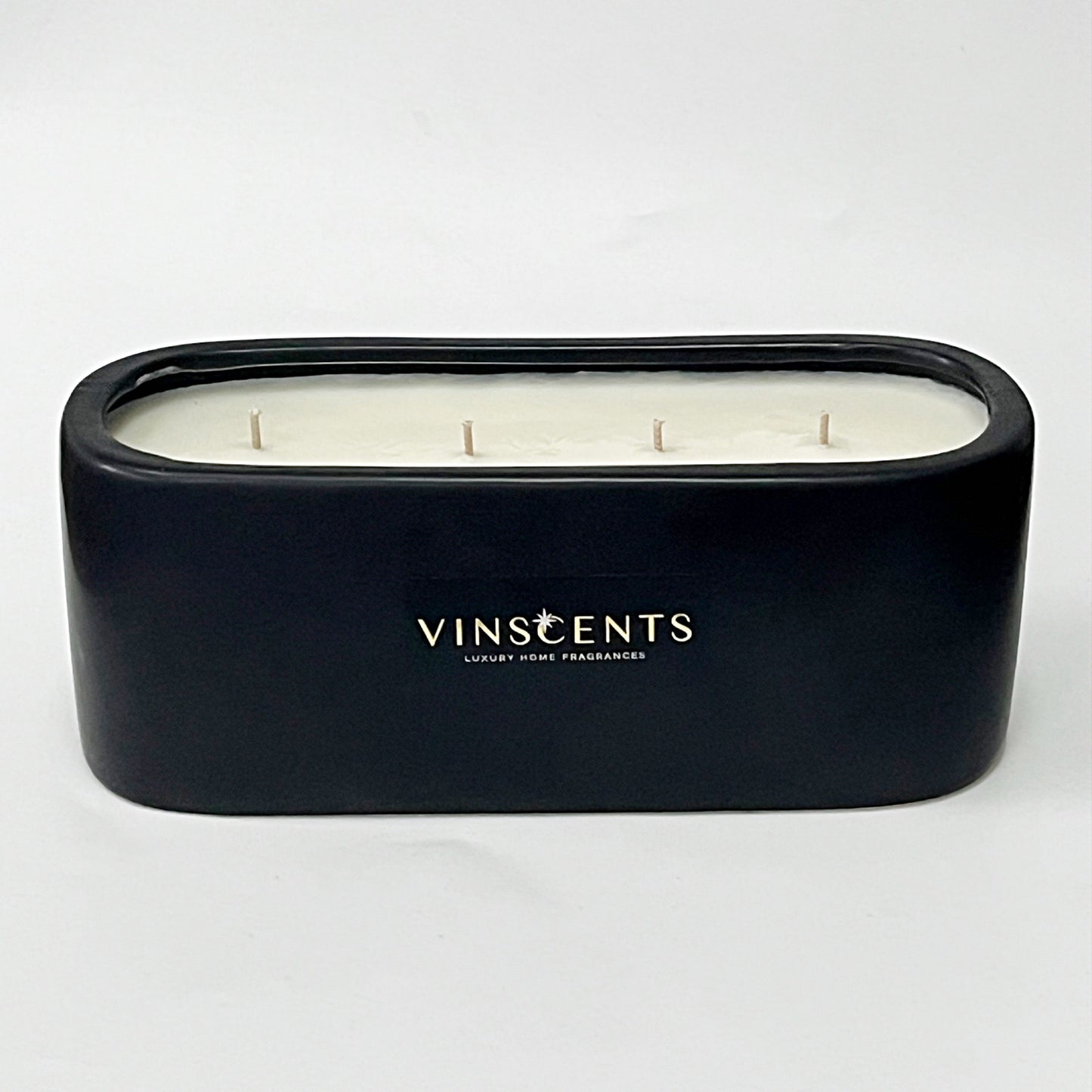Matte Black Tall Ceramic Candle