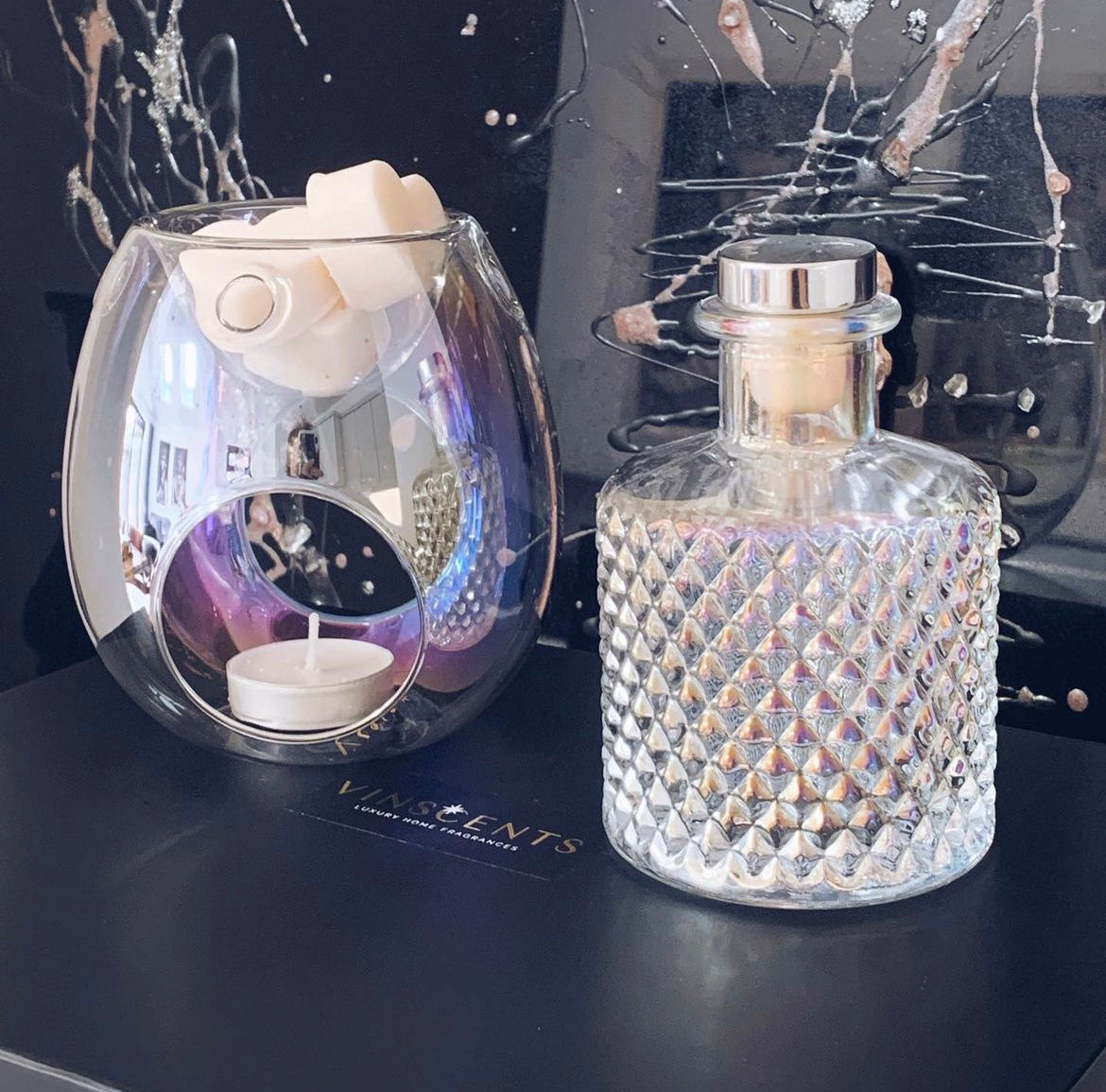 Wax Melt Burner Clear Iridescent