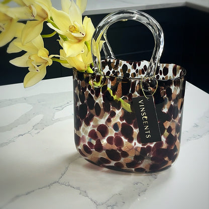 Large Ruby & Gold Dust Handbag Vase